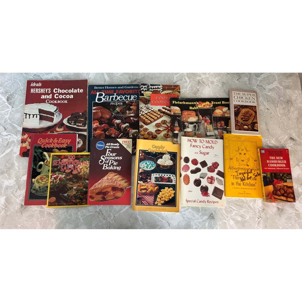 Vintage Cookbook Lot of 12 Hershey's Better Homes Gardens Pillsbury Candy Baking